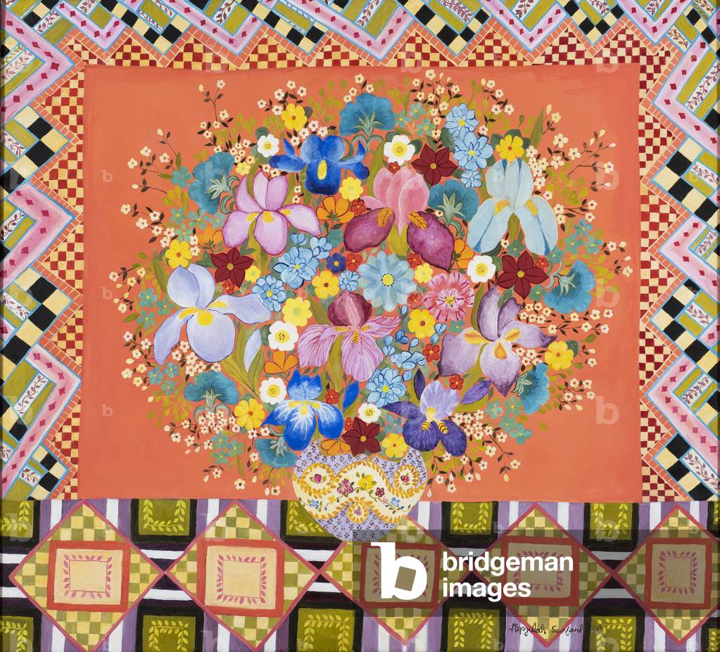 Purple Flowers, 2021, Öl auf Leinwand