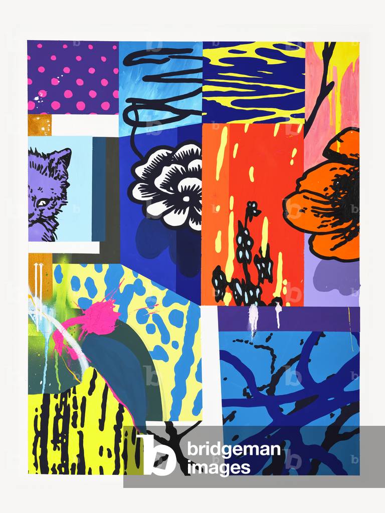 Studie für Fragmentierte Landschaft, 2021 (Pigment und Acryl auf Papier)