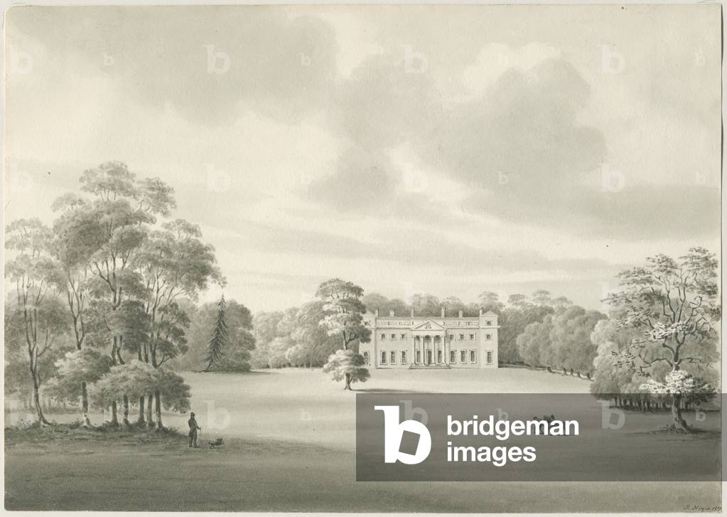 Bild von Zeichnung "Chillington Hall: Sepia-Zeichnung" 1827 von Robert Noyes