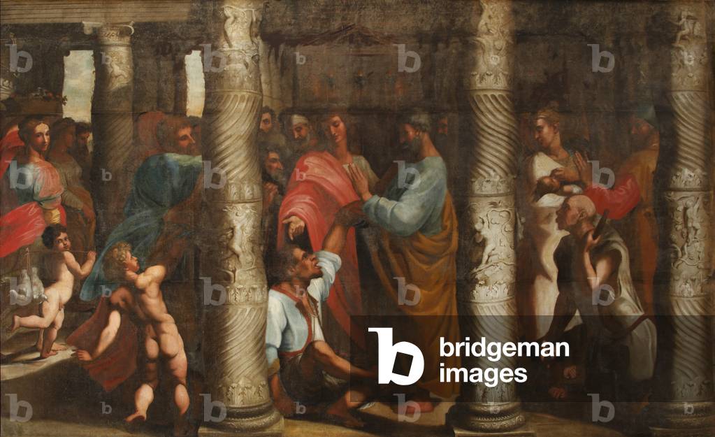 Immagine di Dipinto "Guarigione dello zoppo (dopo Raffaello)" di Daniel Mytens