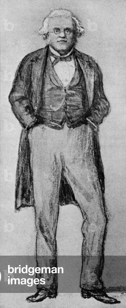"William Makepeace Thackeray -" von John Everett Millais, b/w