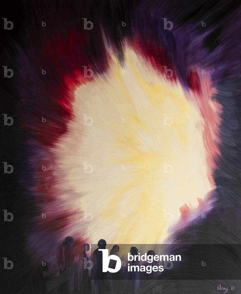 If we persevere in the darkness of prayer, God will eventually lead us to His light and wisdom, 2000 (oil on b