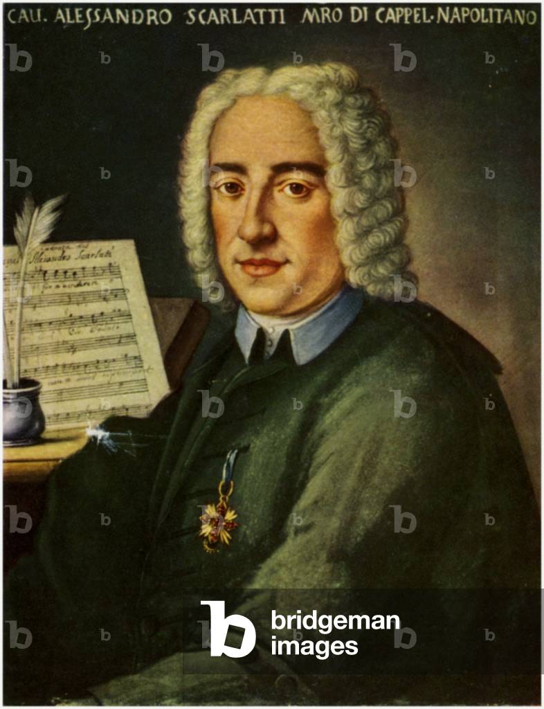 "Porträt von Alessandro Scarlatti (Farbe litho)" von Italian School