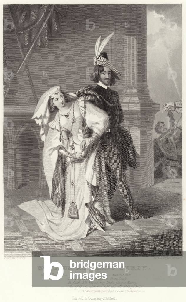 Hotspur e lady Percy, re Enrico IV, parte I, atto II, scena III (incisione)