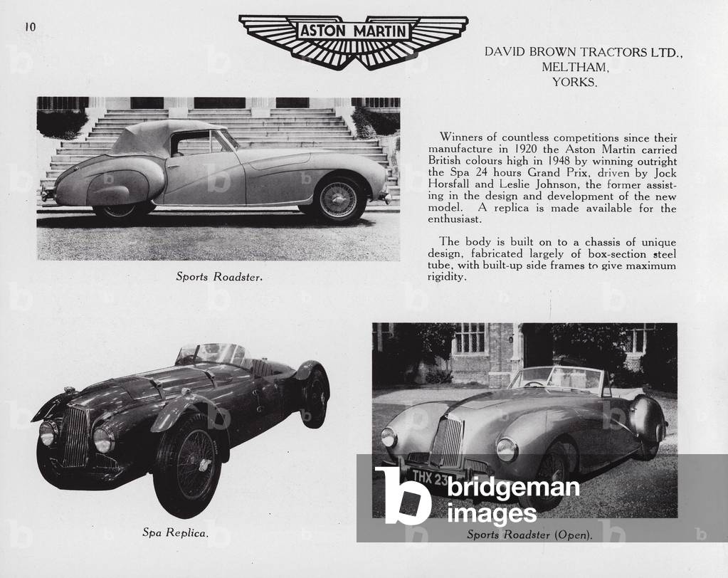 Britische Autos von 1949: Aston Martin (s/w-Foto)