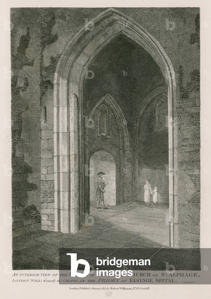 "Pfarrkirche St. Alphage (Gravur)" von English School
