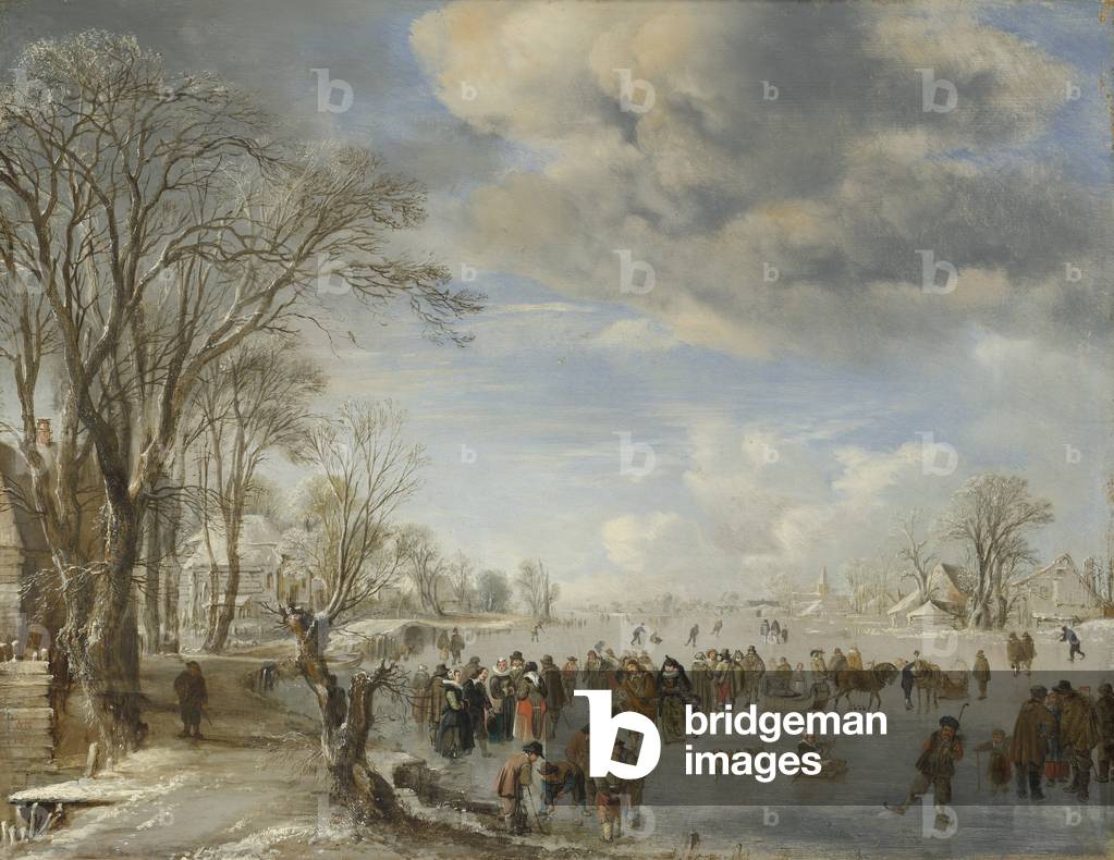 Bild von Gemälde "Winter in Holland" 1645 von Aert van der Neer