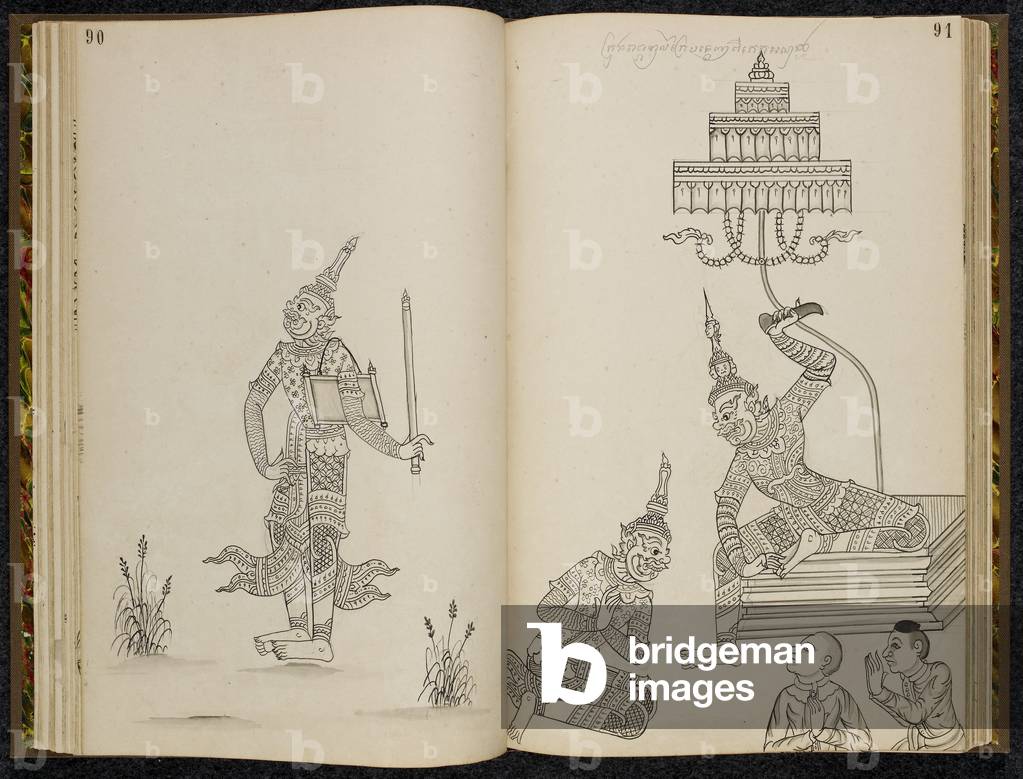 Ravana con gli assistenti, 1880 (disegno)