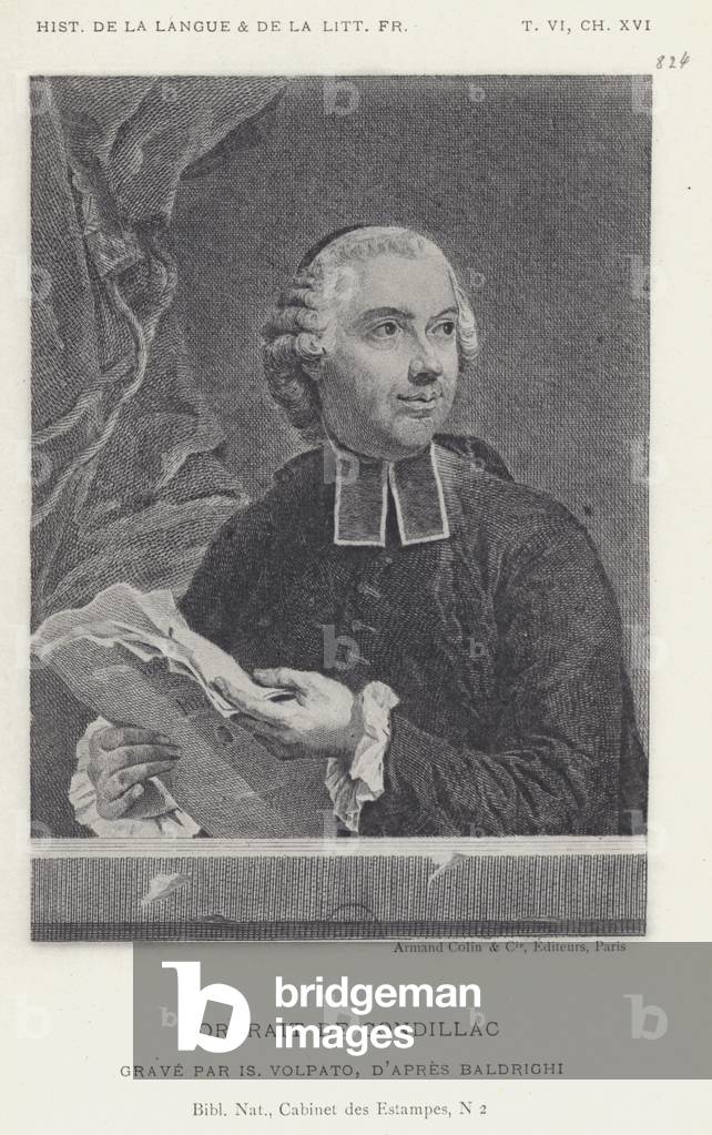 Bild von Druck "Portrait De Condillac (litho)" 1801 von French School