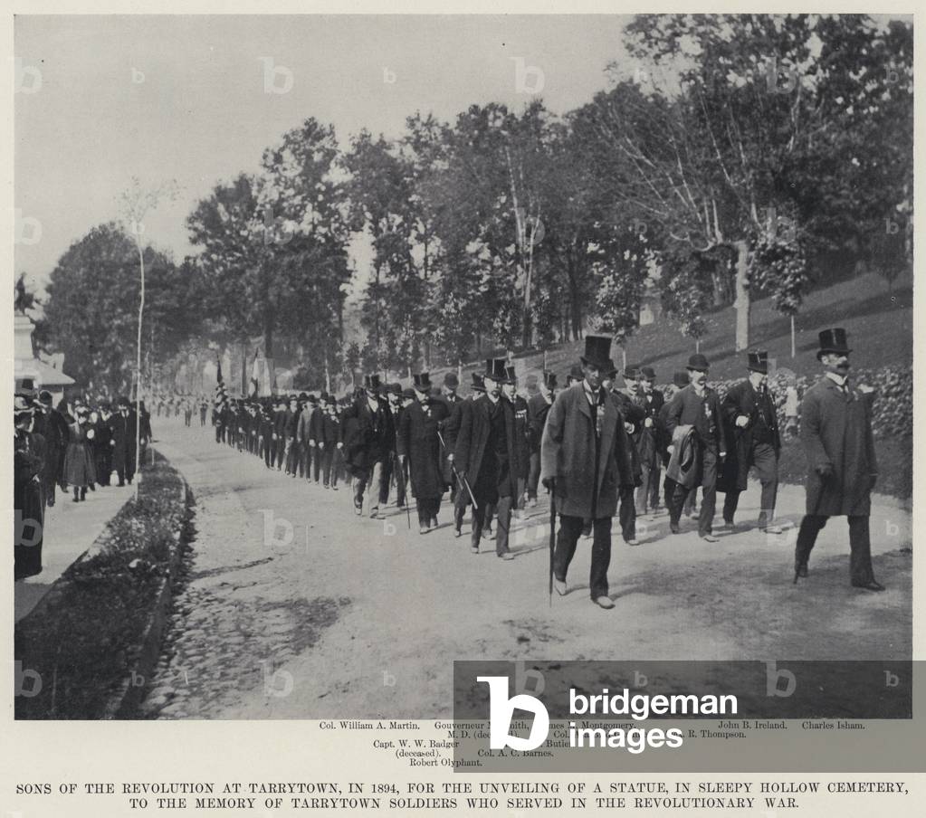 Sons of the Revolution at Tarrytown, in 1894, for the Unveiling of a Statue, in Sleepy Hollow Cemetery, to the