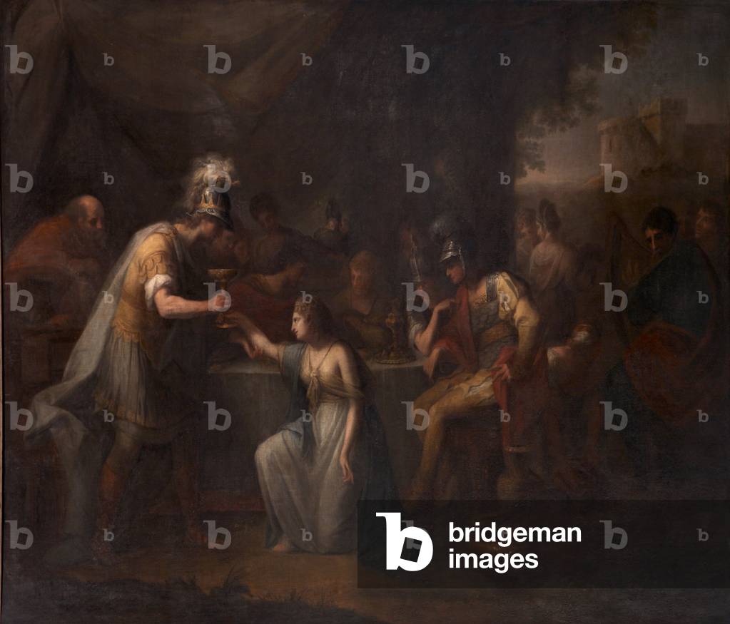Vortigern, King of Britain, enamoured with Rowena at the Banquet of Hengist, the Saxon General, 18th century (