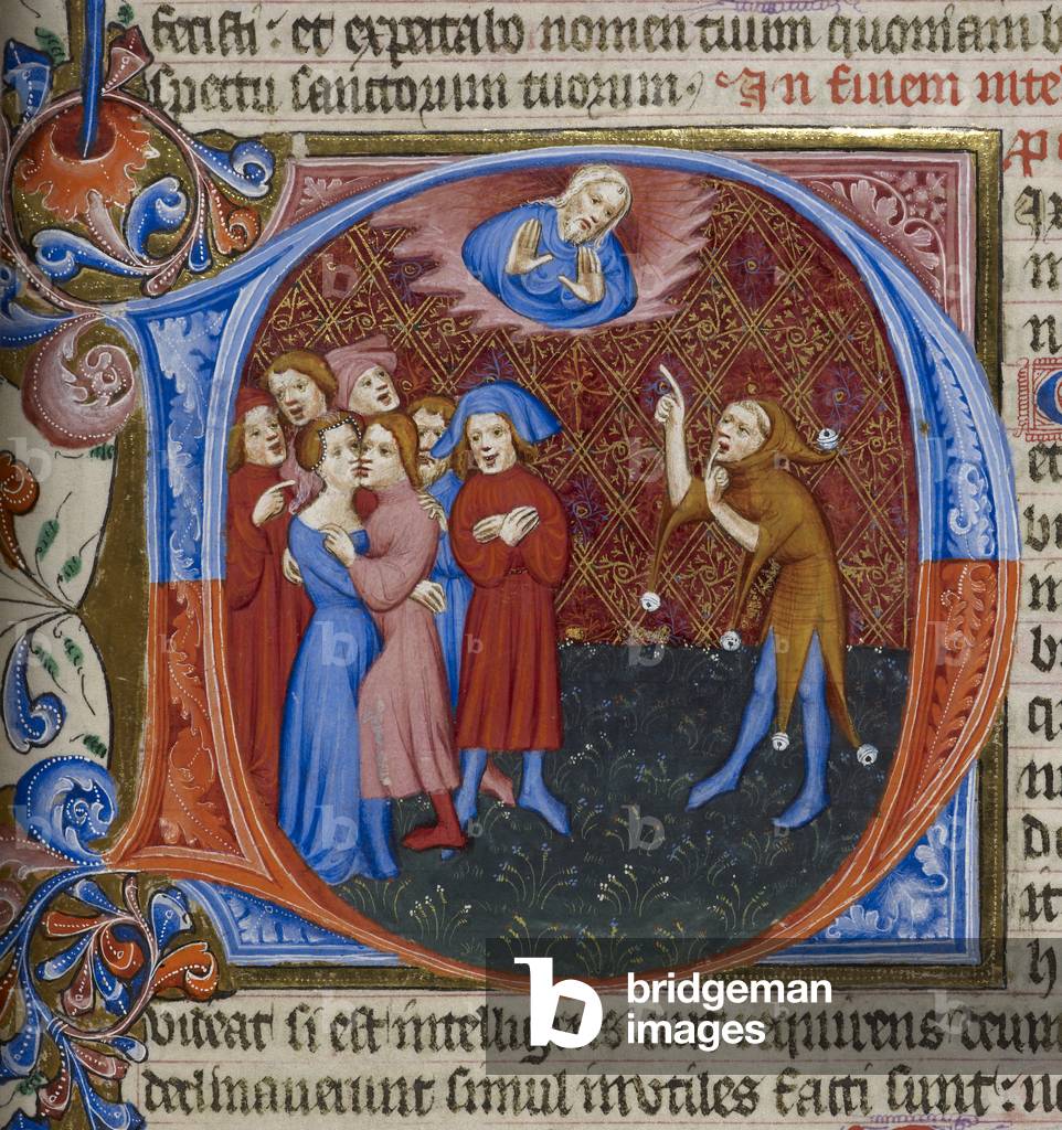 Dio nel cloud e gruppo di persone