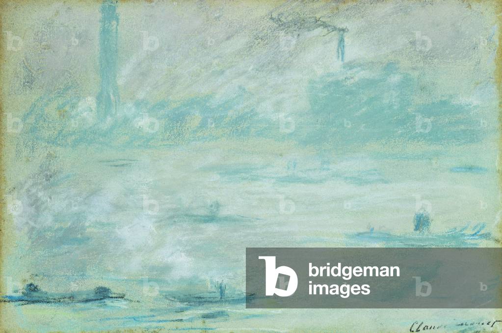 London, Boote auf der Themse; Londres, Bateaux sur la Tamise, 1901 (pastellfarben auf Papier)