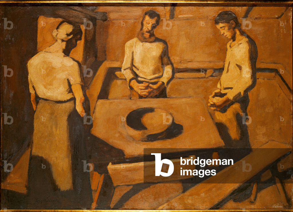 Contadini che pregano a un tavolo (ansimando)