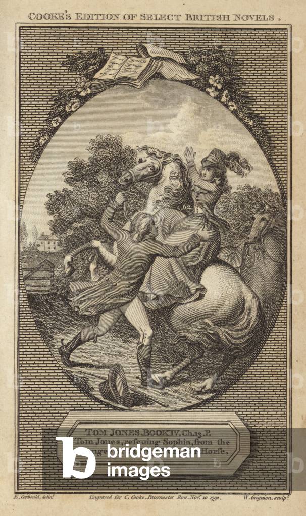 L'histoire de Tom Jones (gravure) par Edward Henry Corbould, b/w