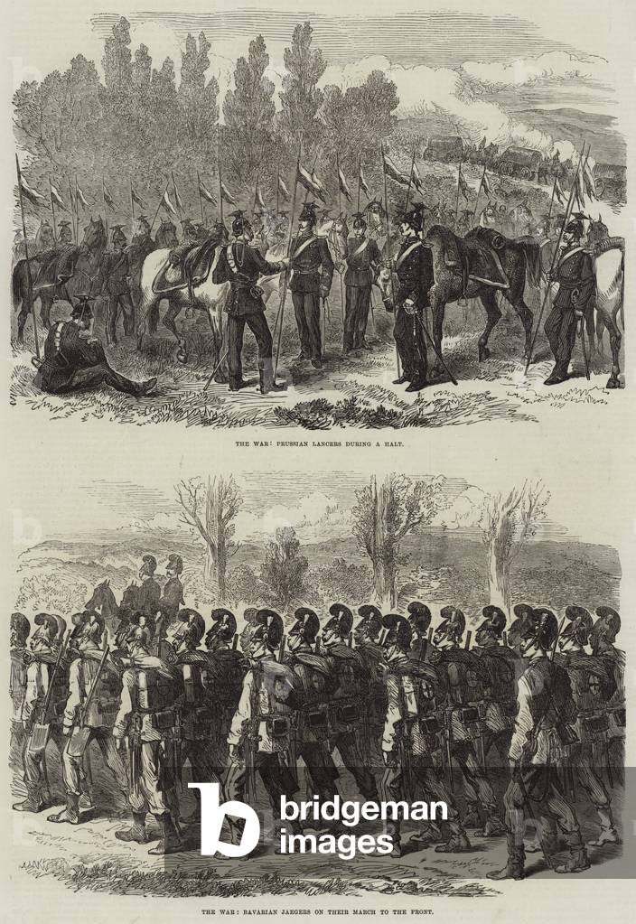 "Franco-Preußischer Krieg (Gravur)" von English School, b/w