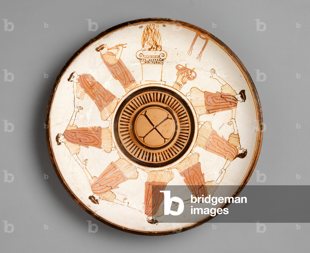 Image of Artifact depicting Libation bowl (phiale) by Greek school, b/w