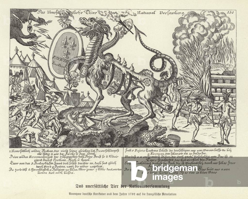 Bild von Druck "Das unersättliche Tier der Nationalversammlung (litho)" von German School
