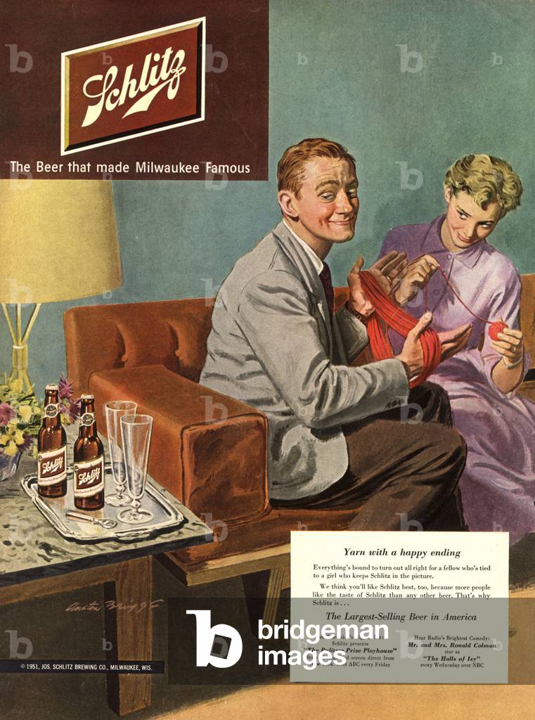 Schlitz Magazine, publicité, États-Unis, années 1950