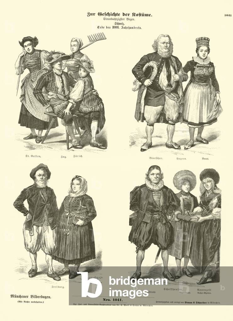 "Costumi svizzeri" di German School, b/w