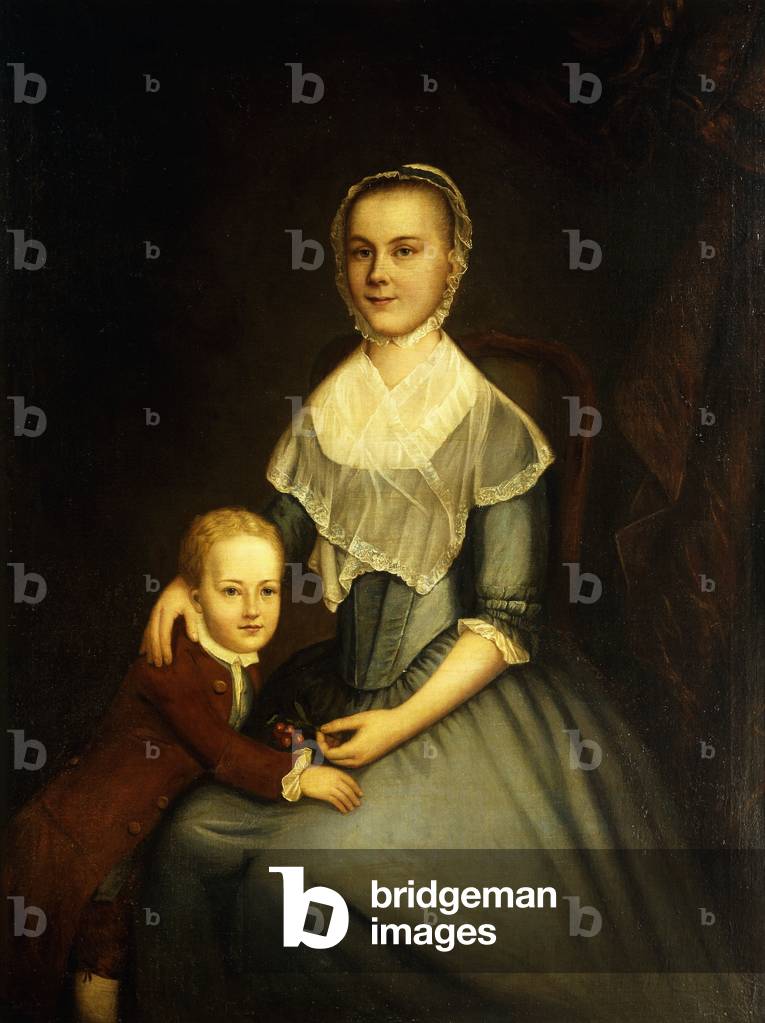 Ritratto di signora Arbuckle e le Figlio, (olio su tela)