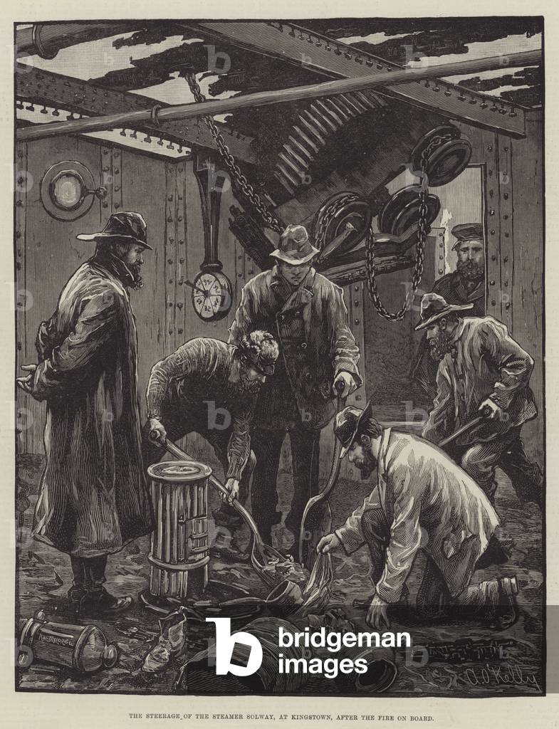 The Steerage of the Steamer Solway, at Kingstown, after the Fire on Board (engraving)