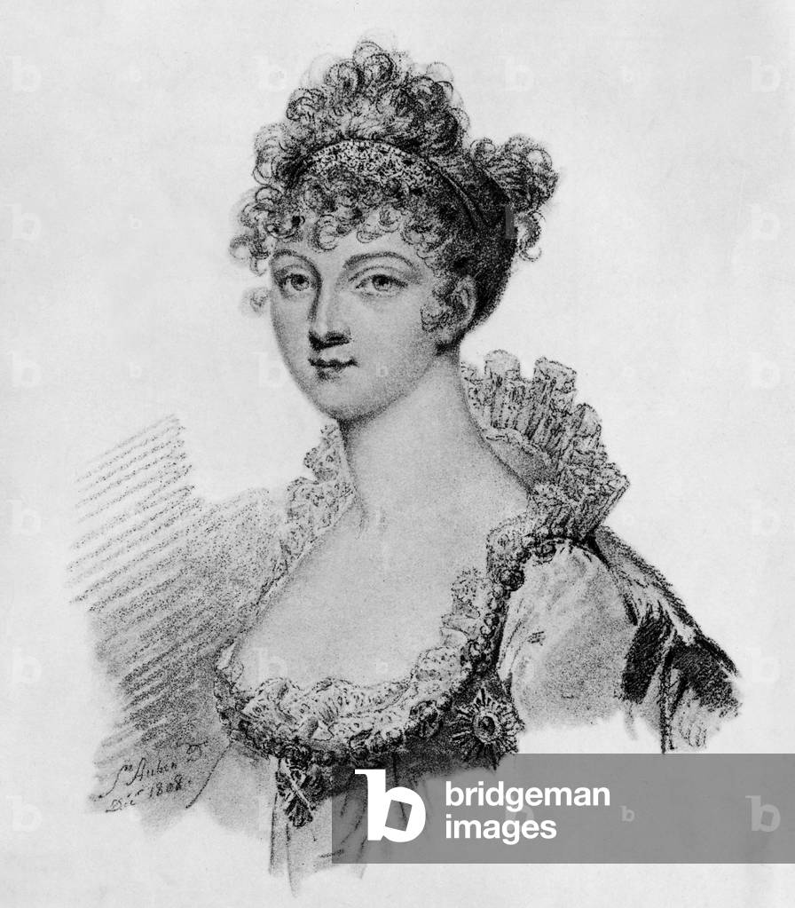 Louise Augusta de Bade (Elisabeth Alexeievna 1779-1825) wife of russian emperor Alexander 1st, engraving