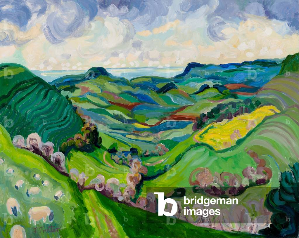 Egarton Hill Dorset, (öl auf leinwand)