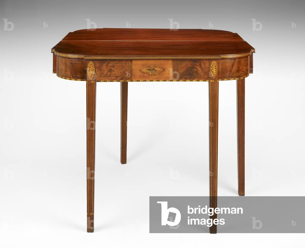 Kartentisch, um 1790-1820 (Mahagoni; nicht identifizierte Sekundärhölzer)