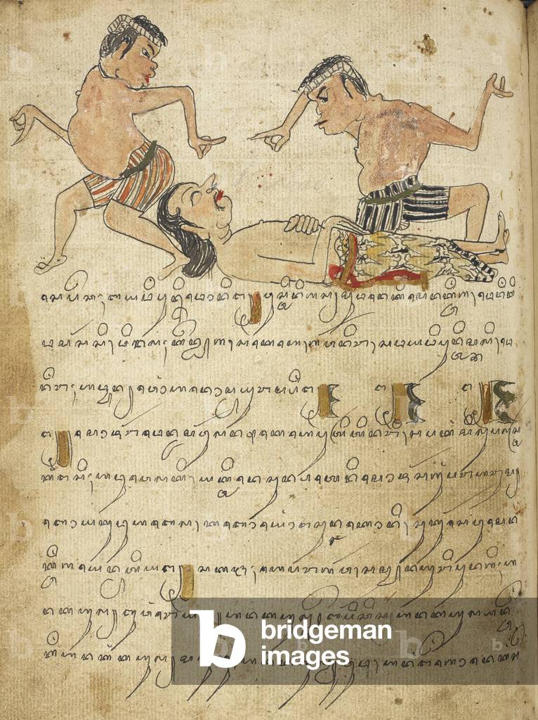 The panakawans rouse Menak Jingga, for Damar Wulan will not kill a sleeping
man.