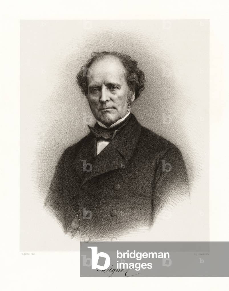 Immagine di Stampa "François Auguste Alexis Mignet" 1865 di Auguste Charpentier, b/w