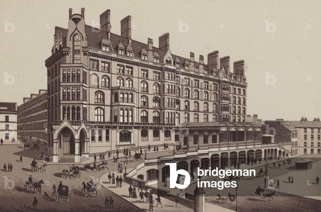 Immagine di Stampa "Glasgow: St Enoch's Hotel and Station (lito)" 1801 di English School