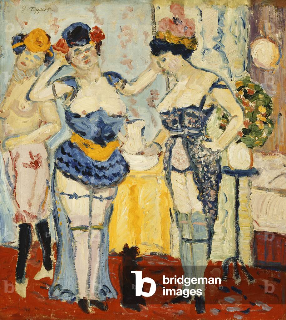 Immagine di Dipinto "Nel spogliatoio; In der Garderobe", 1913 di Georg Tappert