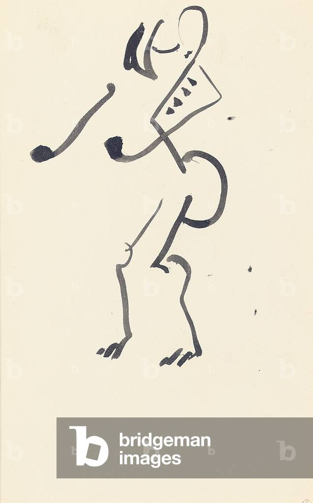 Studio per 'Red Stone Dancer ', 1914 (pennello & inchiostro su carta)