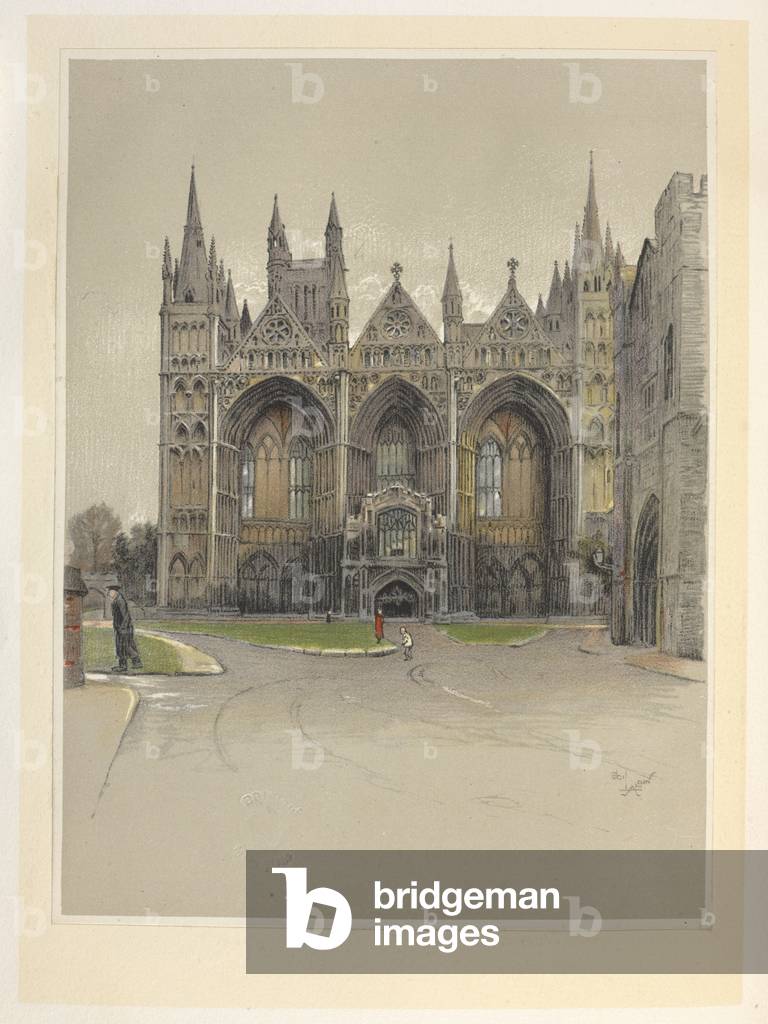 "Peterborough Cathedral. Kathedralen (und Abteikirchen) von England. Illustriert von C. Aldin. Cecil Aldin", b