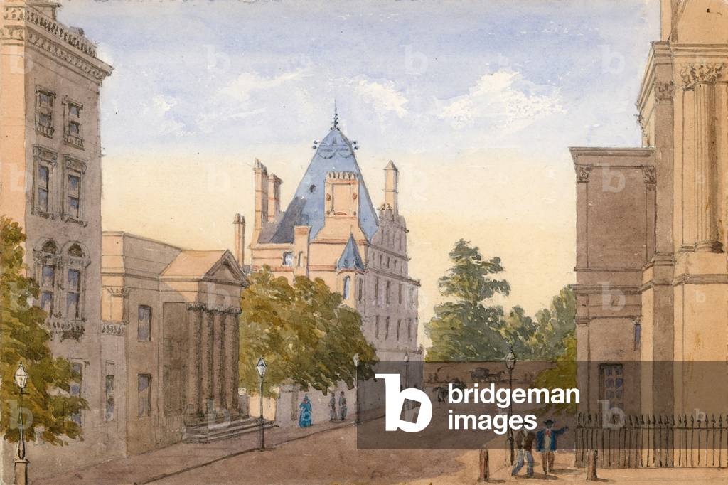 La nuova casa di Lord Grosvenor, angolo di Halkin Street, Londra (w/c su carta)