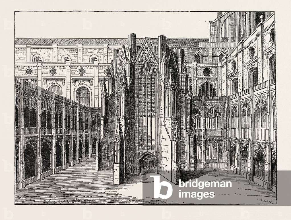 Image of Engraving depicting The Chapter House of Old St. Paul's from a View by Hollar London