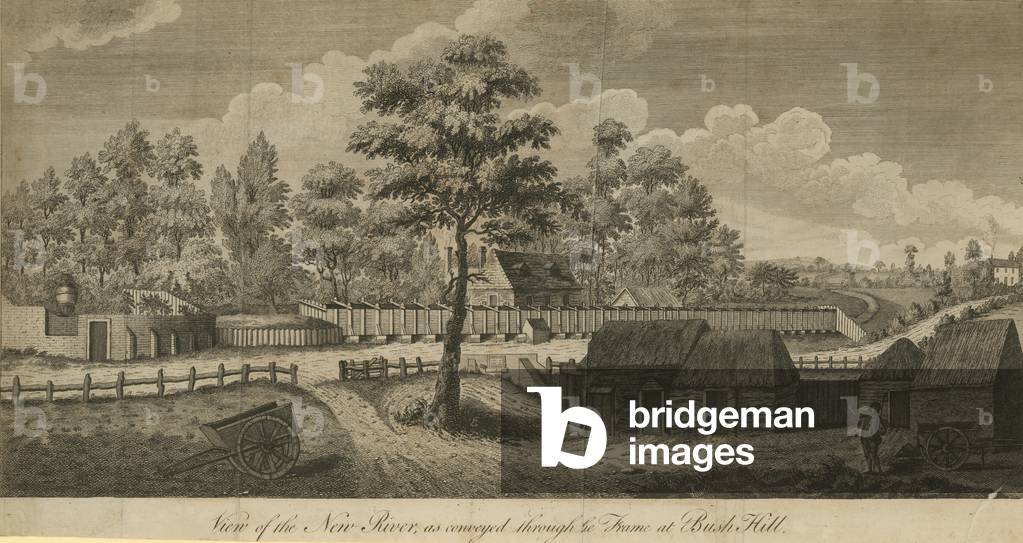 "Blick auf den neuen Fluss" von English School, b/w