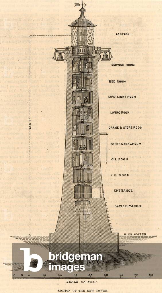 Image of Engraving depicting Second Eddystone lighthouse by Charles Knight