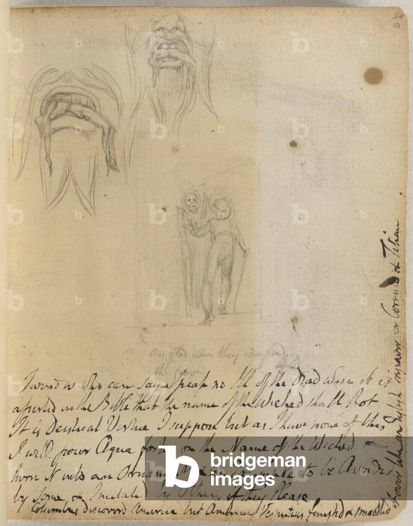 "Emblema 2; viaggiatore con la morte" di William Blake, b/w