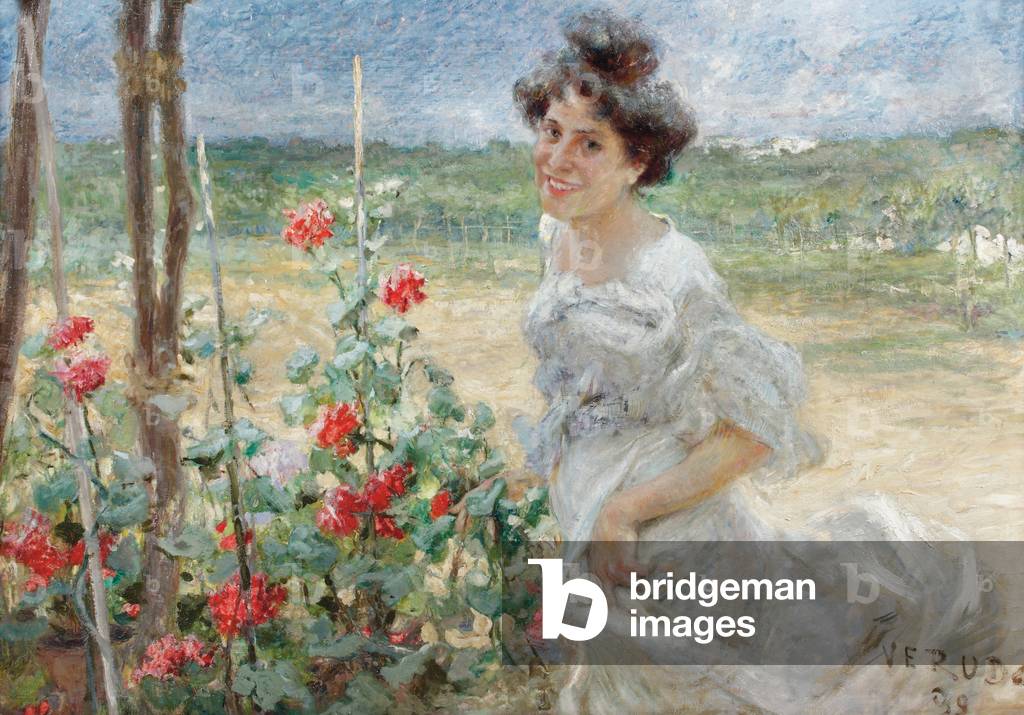 Bild von Gemälde "Im Blumengarten" 1899 von Umberto Veruda