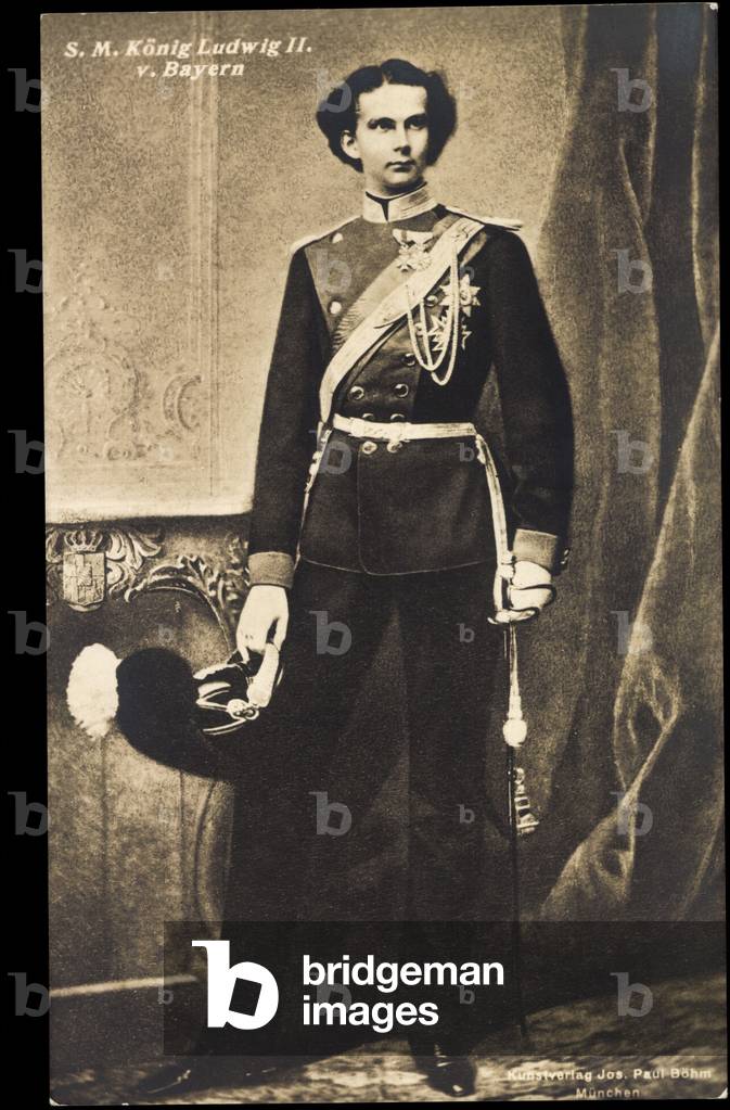 Ak König Ludwig II von Bayern Wittelsbach in uniforme (foto b/n)