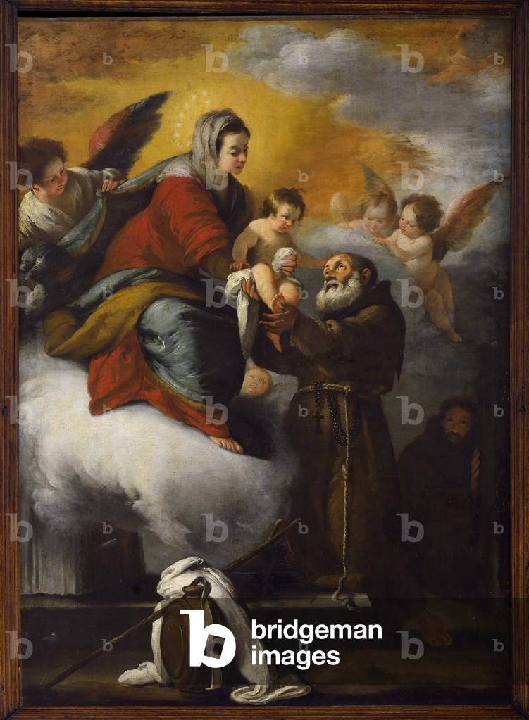 Bild von Gemälde "Die Jungfrau schenkt der seligen Felice von Cantalice das Jesuskind (Öl auf Leinwand)" 1601 