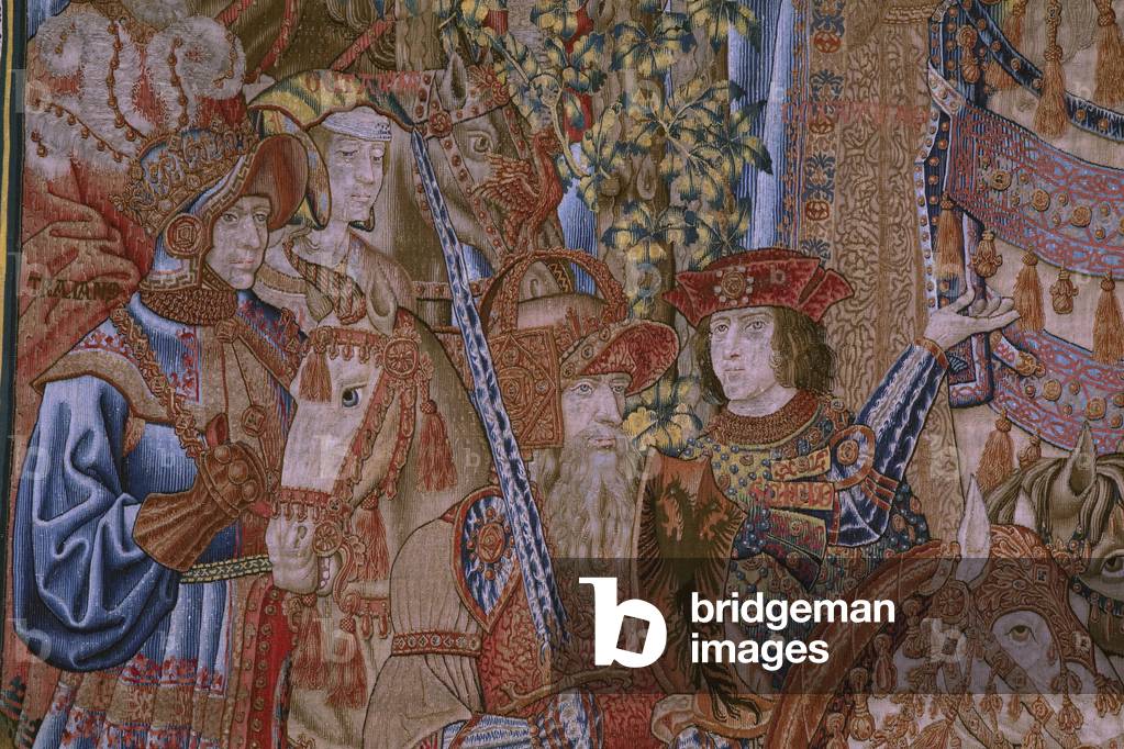 Flemish tapestry. Series Moralities: The virtue of the honours (De deugd van de Honores, La Virtud de los hono