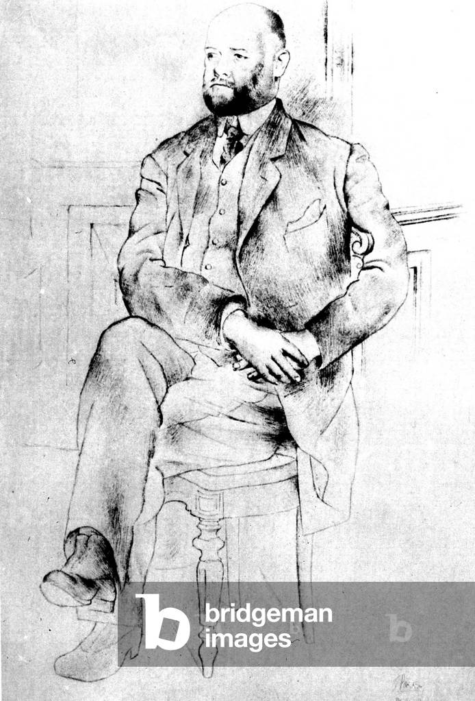 Image de Dessin représentant Ambroise Vollard 1915 par Pablo Picasso, b/w