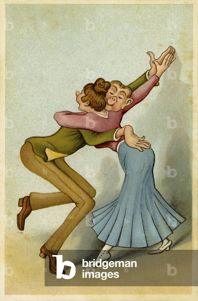 Coppia danza - cartone animato illustrazione