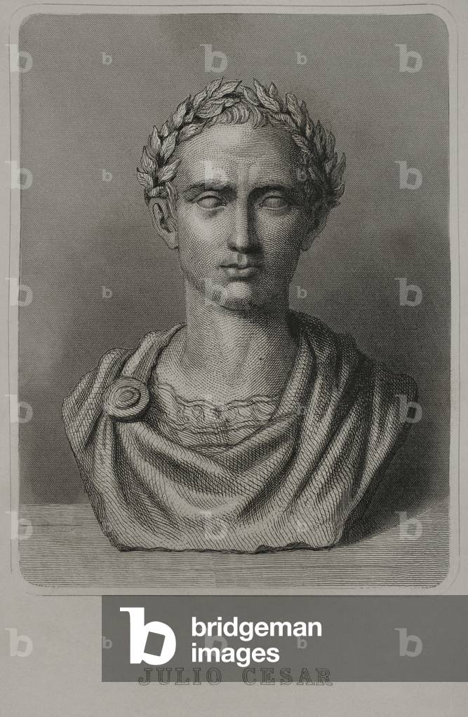 Gaius Julius Caesar (100 v.Chr. - 44 v. Chr.) Römischer Politiker, General und Schriftsteller. Porträt 19. Jah