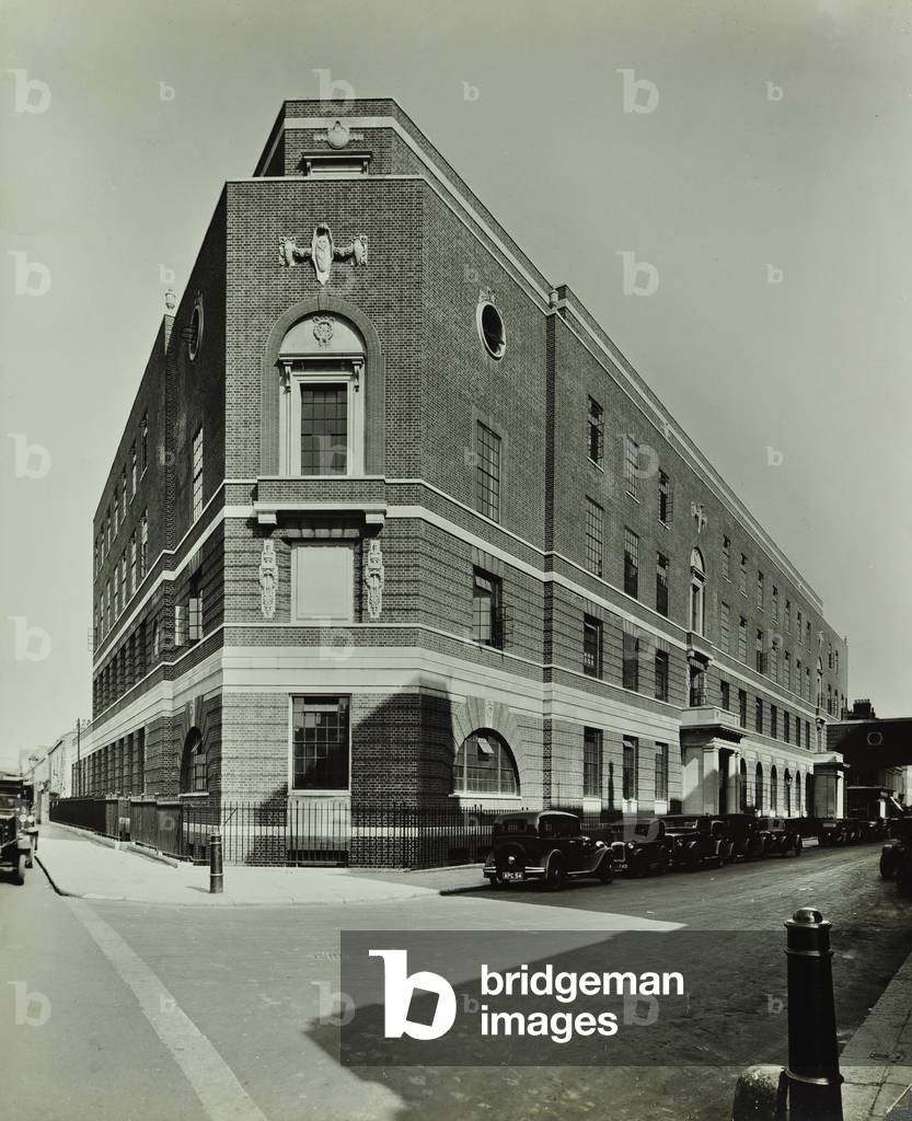 St Mary's Hospital, Paddington: Exterieur, 1947 (s/w photo)