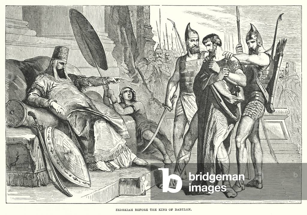Zedekia vor dem König von Babylon (Gravur)