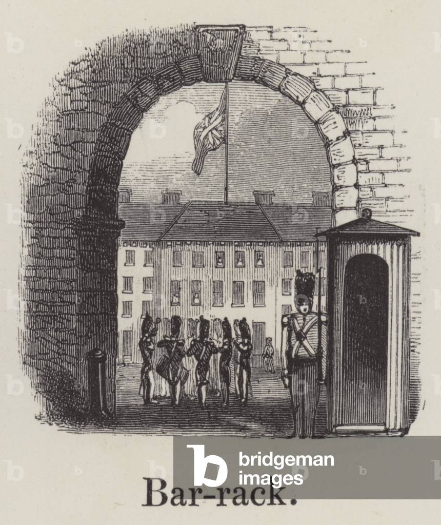 "Baracke (Gravur)" von English School
